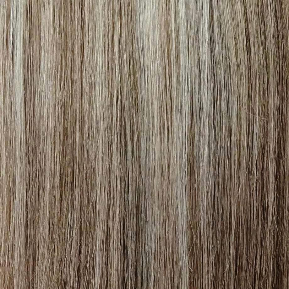 ash blonde and light brown halo hair extension